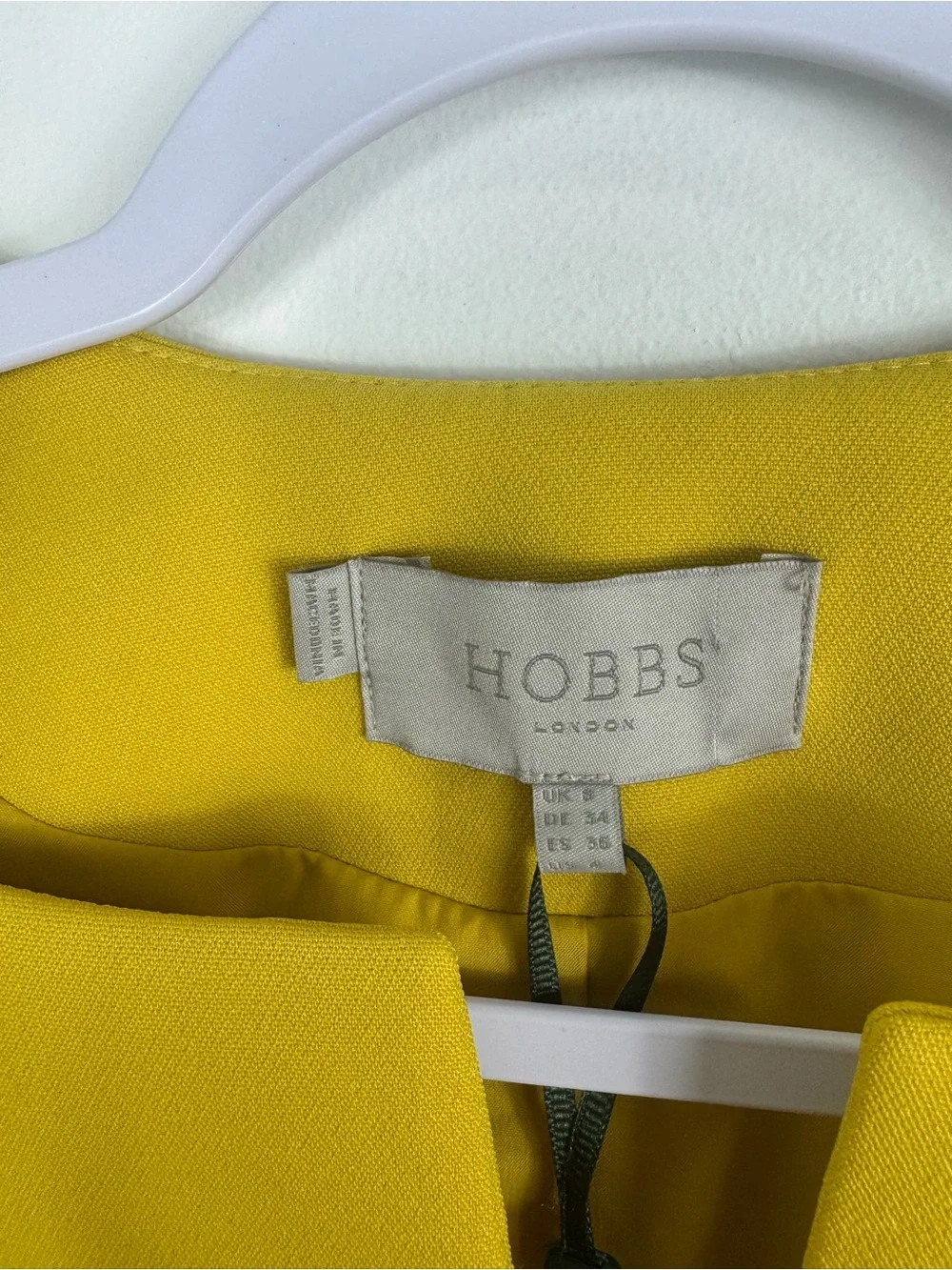 Hobbs London Harper Square Jacket Yellow Peplum Blazer Size 4 NWT
